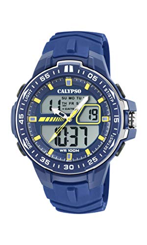 Calypso Uhr Für Herren K5766/1 Flash Time Multi Silikon Case BlauSilikon Band von Calypso Watches
