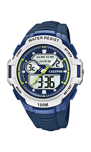 Calypso Uhr Für Herren K5770/3 Flash Time Multi Silikon Case BlauSilikon Band von Calypso Watches