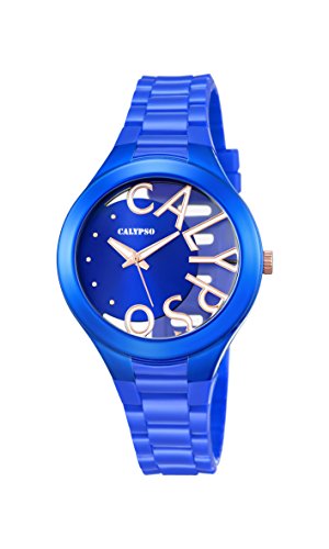 Calypso Damen Datum klassisch Quarz Uhr mit Plastik Armband K5678/7 von Calypso