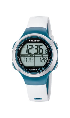 Calypso Unisex Digital Gesteppte Daunenjacke Uhr mit Kunststoff Armband K5799/1 von CALYPSO