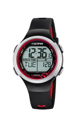 Calypso Unisex Digital Gesteppte Daunenjacke Uhr mit Kunststoff Armband K5799/6 von CALYPSO