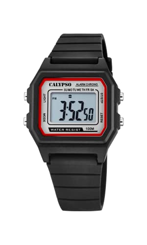 Calypso Unisex Digital Gesteppte Daunenjacke Uhr mit Kunststoff Armband K5805/4 von CALYPSO