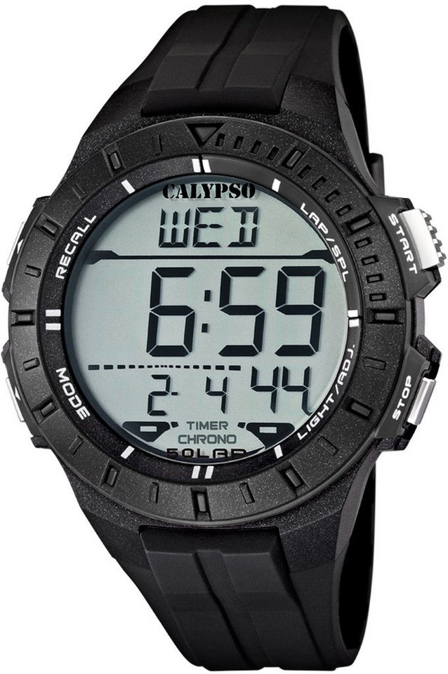 Calypso Digitaluhr Herrenuhr K5607-6 Schwarz Kunststoffband 48 mm von Calypso
