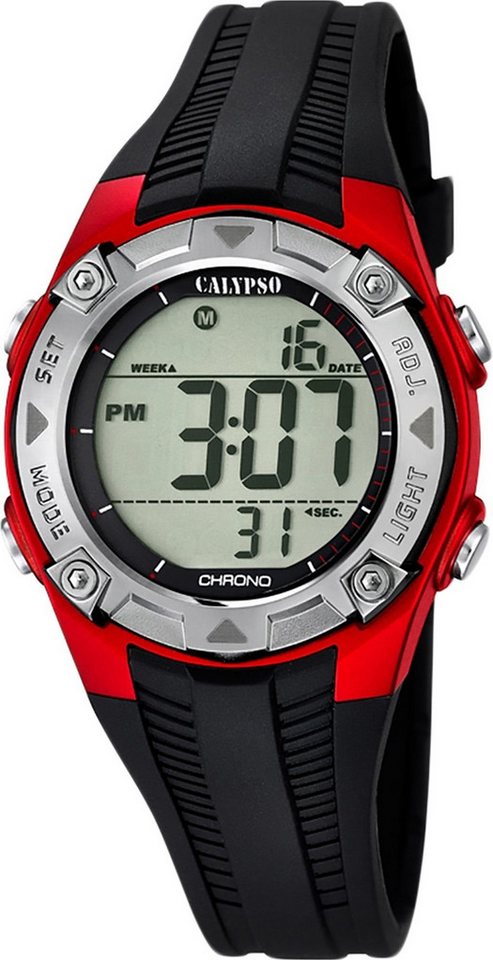 Calypso Digitaluhr K5685-6 Rot Kunststoffband Schwarz 36,6 mm Calypso Digitaluhr K5685-6 Rot Kunststoffband Schwarz 36,6 mm von Calypso