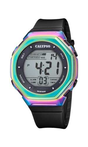 Calypso Color Splash Damen-Armbanduhr Silikon Schwarz K5842/3 von Calypso