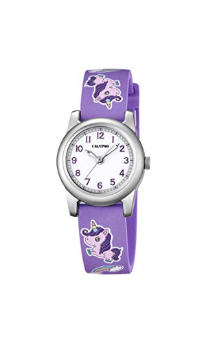 Calypso Mädchen Analog Gesteppte Daunenjacke Uhr mit Kunststoff Armband K5713/A von Calypso