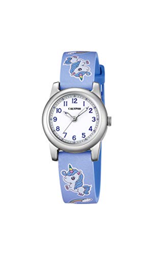 Calypso Mädchen Analog Gesteppte Daunenjacke Uhr mit Kunststoff Armband K5713/D von Calypso