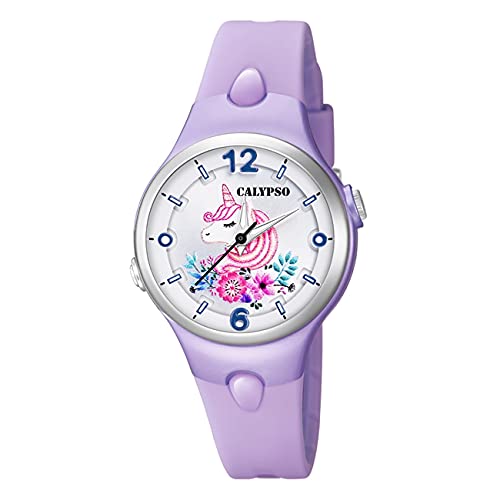 Calypso Mädchen Analog Gesteppte Daunenjacke Uhr mit Kunststoff Armband K5783/C von Calypso