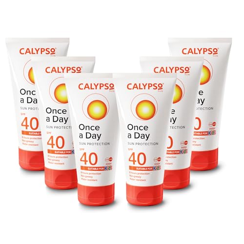 Calypso Once a Day Sun High Protection LSF40 Suitable for Kids | Water Resistant | 8 Hours Protection | Multipack 6 x 150ml Calypso Once a Day Sun High Protection LSF40 Suitable for Kids | Water Resistant | 8 Hours Protection | Multipack 6 x 150ml von Calypso