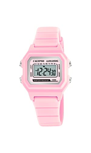 Calypso Unisex Digital Gesteppte Daunenjacke Uhr mit Kunststoff Armband K5802/3 von CALYPSO