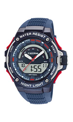 Calypso Uhr Für Herren K5768/3 Flash Time Multi Silikon Case BlauSilikon Band von Calypso