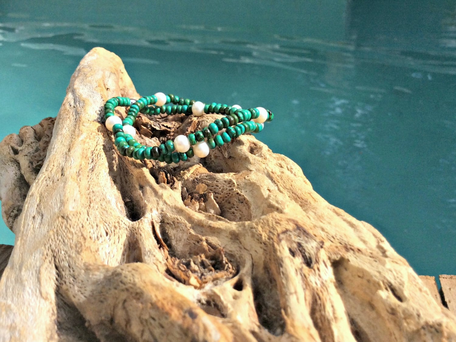 Perlen Grün Türkis Und Süßwasser Armband Wrap | Kostenloser Versand Perlen Grün Türkis Und Süßwasser Armband Wrap | Kostenloser Versand von CalypsoIslandJewelry