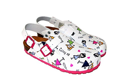 Calzame Aquarela, Damen Hausschuhe Pantoletten Clogs, Pink weiß, Größe: 41 von CALZAME