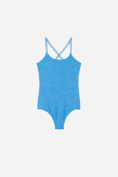 Badeanzug Für Mädchen 3d Cachemire Twist Blau von Calzedonia