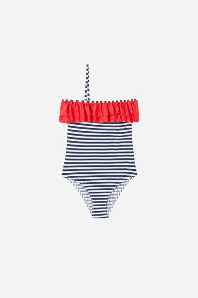 Badeanzug Für Mädchen Sailor Stripes Blau von Calzedonia