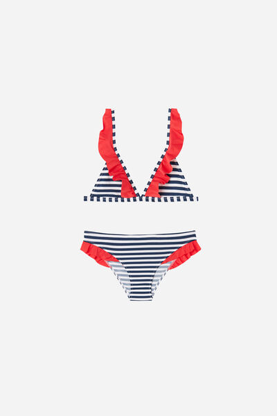 Bikini Für Mädchen Sailor Stripes Blau von Calzedonia