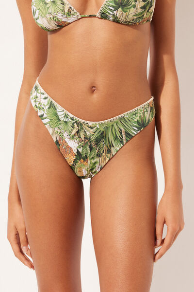 Brazilian-bikinihose Mit Dschungel-print Savage Tropics Grun von Calzedonia