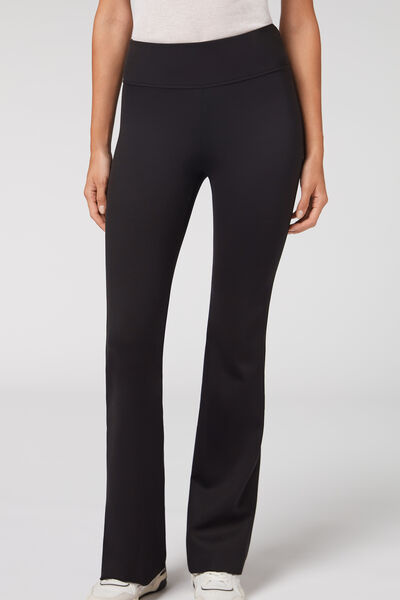 Flare Leggings Aus Soft Touch-gewebe Schwarz von Calzedonia