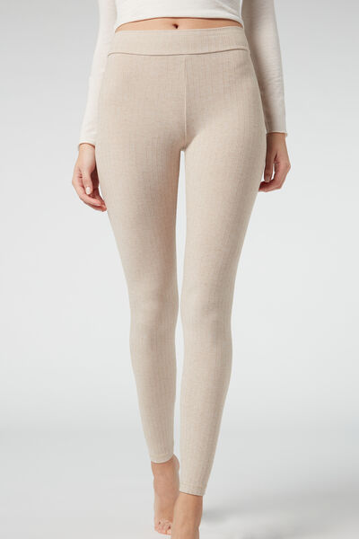 Gerippte Leggings Mit Cashmere Hautfarben von Calzedonia