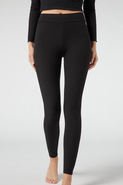 Gerippte Leggings Mit Cashmere Schwarz von Calzedonia