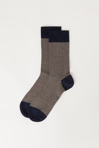 Herrensocken Mit Fischgrätmuster Blau von Calzedonia