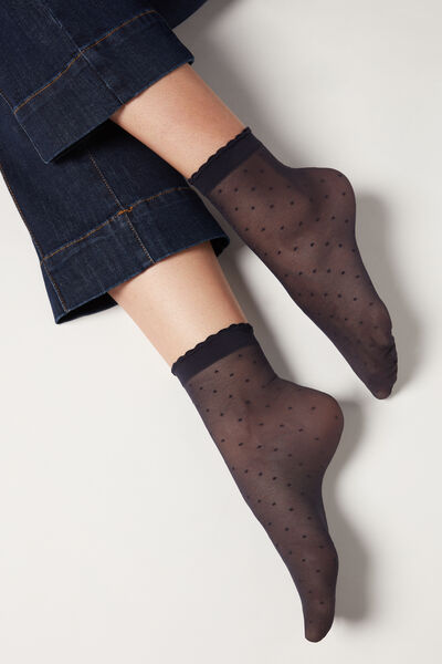 Klassisch Gemusterte Socken Blau von Calzedonia