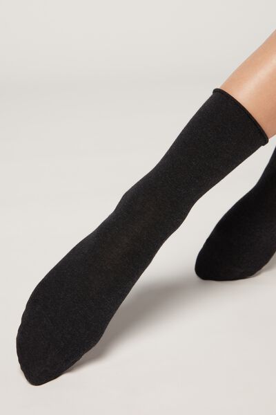 Knöchelsocken Aus Baumwolle Ohne Gummi Grau von Calzedonia