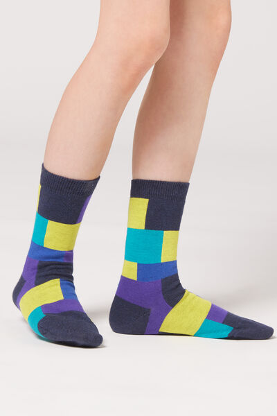 Kurze Gemusterte Socken Für Kinder Blau von Calzedonia
