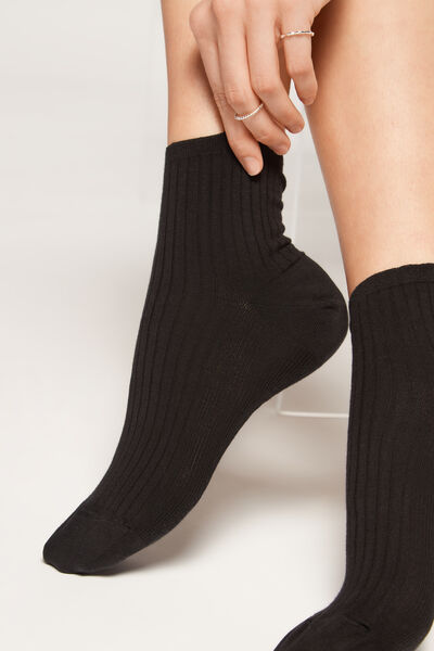 Kurze Gerippte Socken Schwarz von Calzedonia