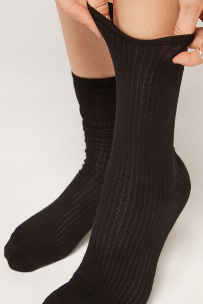 Kurze Gerippte Socken Schwarz von Calzedonia