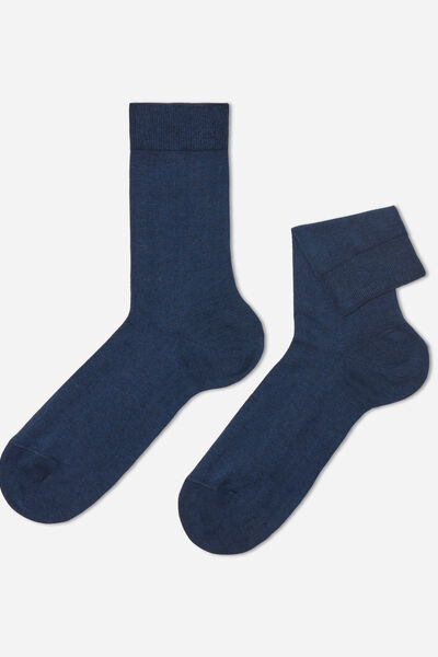 Kurze Herrensocken Aus Elastischer Baumwolle Blau von Calzedonia