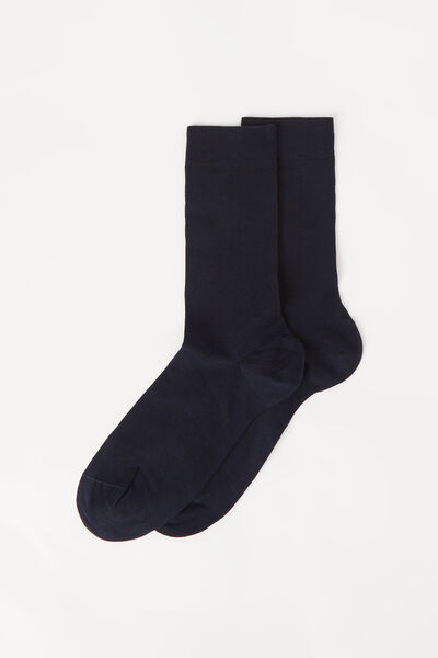 Kurze Herrensocken Aus Satinierter Baumwolle Blau von Calzedonia