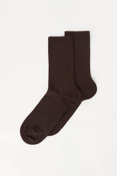 Kurze Herrensocken Aus Satinierter Baumwolle Braun von Calzedonia