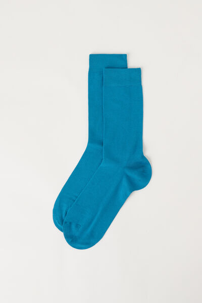 Kurze Herrensocken Aus Satinierter Baumwolle Blau von Calzedonia