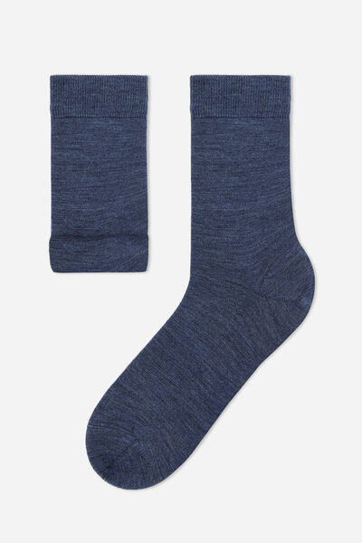 Kurze Herrensocken Mit Wolle Und Baumwolle Blau von Calzedonia