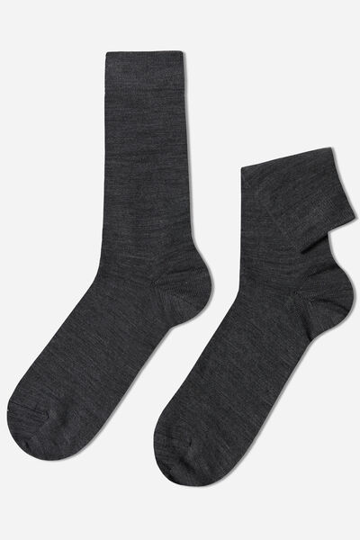 Kurze Herrensocken Mit Wolle Und Baumwolle Grau von Calzedonia