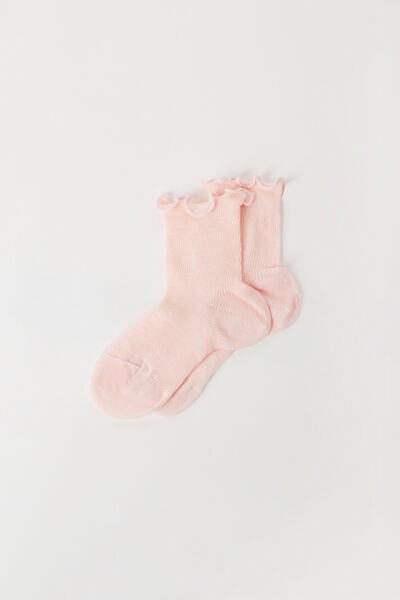 Kurze Socken In Rippstrick Für Mädchen Hellrosa von Calzedonia