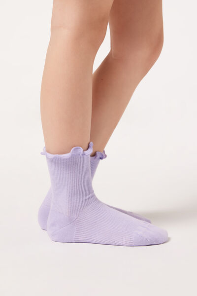 Kurze Socken In Rippstrick Für Mädchen Weiß von Calzedonia