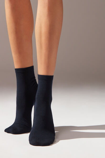 Kurze Socken Mit Gemustertem Rand Blau von Calzedonia