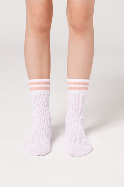 Kurze Socken Mit Lochmuster Für Mädchen Weiß von Calzedonia