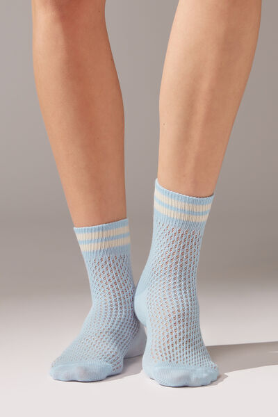 Kurze Socken Mit Lochmuster Hellblau von Calzedonia