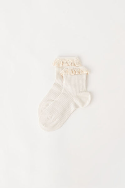 Kurze Socken Mit Rüschen Für Mädchen Hautfarben von Calzedonia