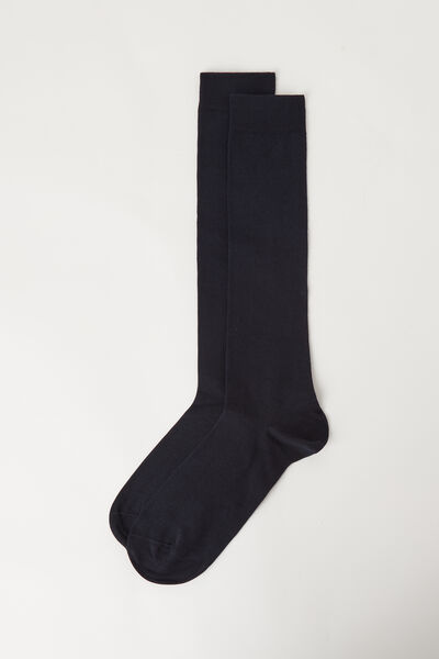 Lange Herrensocken Aus Elastischer Baumwolle Blau von Calzedonia