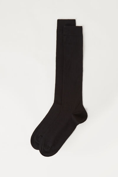 Lange Herrensocken Aus Elastischer Baumwolle Schwarz von Calzedonia