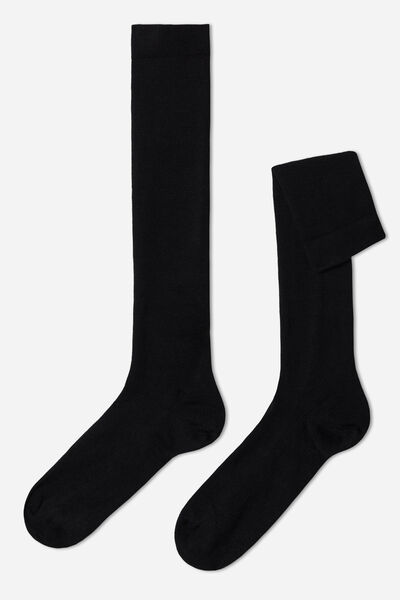 Lange Herrensocken Mit Wolle Und Baumwolle Schwarz von Calzedonia