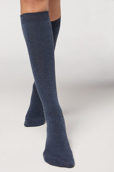 Lange Socken Mit Cashmere Blau von Calzedonia