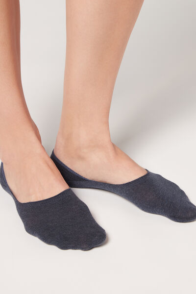 Unsichtbare Unisex Baumwollsocken Blau von Calzedonia