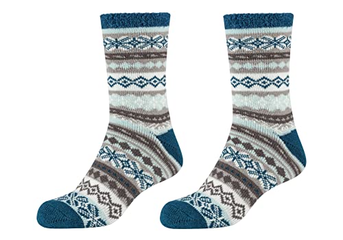 Camano 1102049000 - Damen cosy Kuschel double layer winter Socken 2 Paar, seaport, Größe 39/42 von Camano