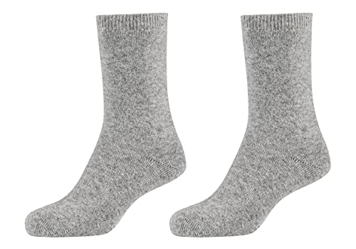 Camano 1102061000 - Damen cosy Kuschel Socken 2 Paar, light grey melange, Größe 35/38 von Camano