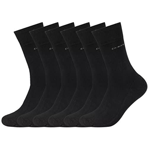 Camano 6 Paar Socken Unisex 3652 Ca-Soft Walk mit Frotteesohle Damen und Herren Strümpfe, Farbe Schwarz, Größe 39-42 von Camano